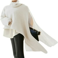 Ženski lepršavi pulover s dugim rukavima, široki džemper s visokim vratom, ženski zimski topli radni džemperi,