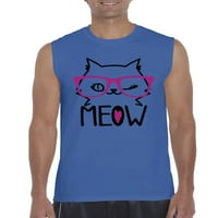 Muška majica s grafičkim printom bez rukava, do muške veličine 3 inča - mijau slatka mačka mače
