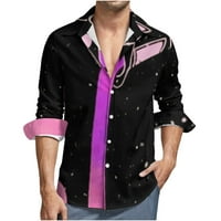 Muška ljetna košulja za muškarce casual kardigan s odbijenim ovratnikom s printom majica dugih rukava Udobna pamučna
