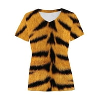 Ženske majice s leopard printom, Ležerne majice s izrezom u obliku slova u i kratkim rukavima, ljetne košulje
