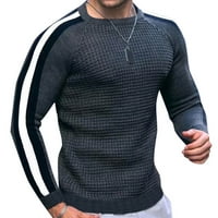Muška majica Muška jesen / zima modna casual pletena jesenska odjeća s okruglim vratom s kontrastnim uklopljenim