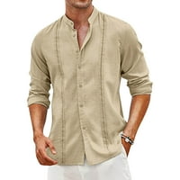 Ljetne Ležerne košulje za muškarce, proljetne i obične, s ovratnikom i gumbima, Bluza košulje dugih rukava