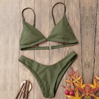 Kupaći kostimi za žene ženski push-up podstavljeni grudnjak Bikini Set Za plažu vojni zeleni Kupaći Kostimi