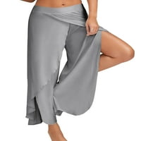 ; / Ženske joga hlače jednobojne Palazzo hlače širokih nogavica široke hlače za vježbanje visokog struka Svijetlo
