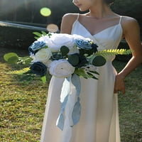 Prašnjavo plavo umjetno cvijeće, vjenčano cvijeće kombinacija za vjenčane bukete središnji dijelovi aranžmana
