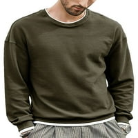 Muškarci obične dukserice dugih rukava muški udoban pulover vrat zima solidna boja okrugli ovratnik Jumper Tops