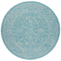 Tradicionalni tepih za unutarnju i vanjsku upotrebu, 5'3 5'3 okrugla, akva