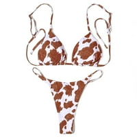 Bikini Set za žene, dva kupaća kostima, bikini s kravljim printom, dvodijelni kupaći kostim s naramenicama