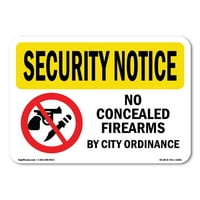 Sigurnosna obavijest znak - nema skrivenog oružja od strane grada