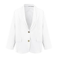 Ženska čvrsta boja ležerna bluza dugih rukava Slim Fit Top Work Ffice Business Coat Open prednji kardigan jakna