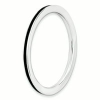 Crni emajlirani prsten od srebra