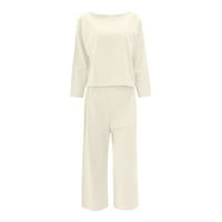 Pidžama za žene Za Žene Modni Ženski udoban casual set s okruglim vratom jednobojna bluza dugih rukava + široke