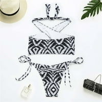 2 Ženski kupaći kostim bikini s geometrijskim printom u boji Odjeća Za plažu kupaći kostim s križnim naramenicama