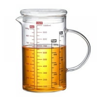 Čaša za mjerenje stakla s mjerenjima, visoki borosilikatni prozirni mjerni mjerni čaše s izoliranom ručkom i poklopcem