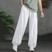 B91xz Ljetne hlače Žene labave džepne hlače hlače Elastične cvjetove pamučne ženske hlače za žene za žene trendovske