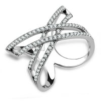 Prsten od poliranog nehrđajućeg čelika s prozirnim prstenom od nehrđajućeg čelika, Veličina 5