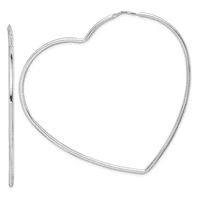Naušnice s obručem u obliku srca od čistog srebra presvučene rodijem