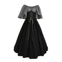 Renesansna haljina, Plus size ženske viktorijanske nošnje, prošarana seljačka haljina s raširenim rukavima, vilenjačka