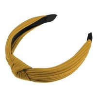 Jedinstveni prijedlozi teksturirana pamučna traka za glavu s čvorom mekana traka za kosu za žene žute boje široka