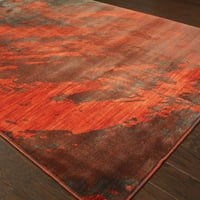 Apstraktni moderni tepih, Crveni