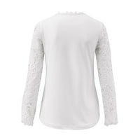 Odeerbi majice za žene predimenzionirane majice duge rukave čipke vitke bluze cvjetne košulje za cvjetanje elegantne