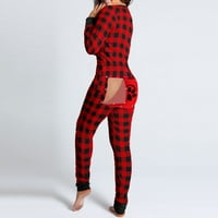 Onesie pidžama za žene seksi v gumb gumb gumb za preklop valentinovo Dan kabed za tisak bodice s dugim rukavima