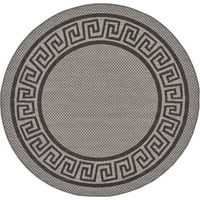 Jedinstveni tkalački stanovi za unutarnji i vanjski rubni tepih Siva Crna 6 ' okrugla geometrijska moderna savršena