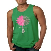Wild Bobby, Faith Pink Ribbon Sunflower, Svijest o raku dojke, Muška majica s uzorkom, Kelly, 3X-Large