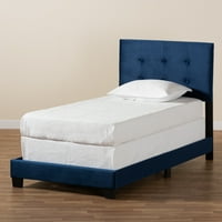 Moderni krevet s baršunastim presvlakama, dva odvojena kreveta, tamnoplava, crna