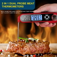 Ugrađeni termometri za meso s dvije sonde s trenutnim očitavanjem za kuhanje u pećnici na roštilju s funkcijom