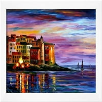 Italija Liguria, Scenic Framed Art Print Wall Art by Leonid Afremov prodao Art.com