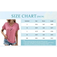 Ženske majice Plus Size, Ženska bluza s grafičkim printom, široke majice s izrezom u obliku slova u i kratkim