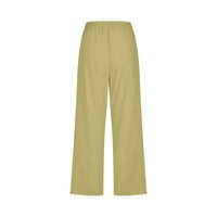 Capri Aal Za Žene, Ležerne ljetne hlače od pamuka i lana, elastične hlače s kravatom, široke joga trenirke visokog