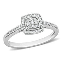 Miabella Ženska karat T.W. Dijamantni sterling srebrni halo zaručnički prsten