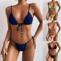 Ženski kupaći kostim, Ženski Crop Top s visokim strukom, odvažni bikini set, dva kupaća kostima,plavi, kupaći