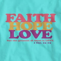 Blagoslovljena djevojka žena majica s dugim rukavima - Faith Hope Love Retro - Scuba - 3x -velika