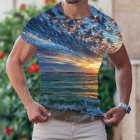 Košulje za vježbanje za muškarce Jednostavna osobnost moda casual havaja tiskana majica s kratkim rukavima s okruglim