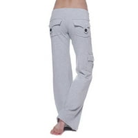 Ženske hlače Plus size Rasprodaje jesenske Ženske tajice za vježbanje elastični struk džep na kopčanje široke