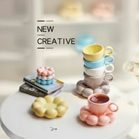 set šalica za lutke od 3 inča-u obliku realistične minijaturne šalice za čaj od legure s tanjurićem za cvijeće