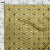 pamučna svilena žuta Tkanina s teksturom i geometrijskim trokutima za prošivanje, tkanina za šivanje s otiskom