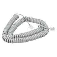 Kabel za telefonsku slušalicu, 4 do 4 do 6. Spiralni kabel za fiksnu telefonsku slušalicu za dom ili ured u sivom
