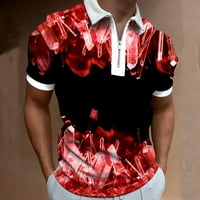 Muška sportska ležerna sportska odjeća kratkih rukava s ovratnikom s patentnim zatvaračem majica vrhovi