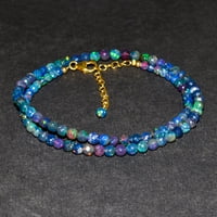 Ultra vatrena crna Opal Okružna ogrlica s perlama, prirodni dragulj, iscjeliteljski kristali i kamen, nakit za