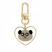 Smeđa slatka debela životinja Panda zlatni privjesak za ključeve od srca metalni držač za ključeve