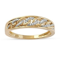Muški prsten s kubanskom vezom od žutog zlata 10k i 1 10k dijamanta