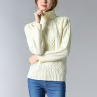 Ženski džemper odmor džemperi za žene ženske krute boje kornjača džemper dugi rukavi uvijeni cvjetni bazni džemper