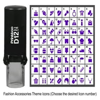 Personalizirane tematske ikone modnih dodataka gumeni pečat za samostalno nanošenje boje-crna