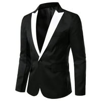 Blazer za muškarce blazer za muškarce uklopljeni sako za odijelo sportski kaput jakna za svečanu haljinu Crna,