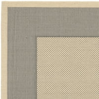 Unutarnja i vanjska prostirka s prugastim obrubom, krem siva, kvadrat 5 ' 3