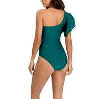 B91XZ kupaći kostim za žene spojile su jedno rame s rušenim kupaćim kostimom solidne boje europske i američke
